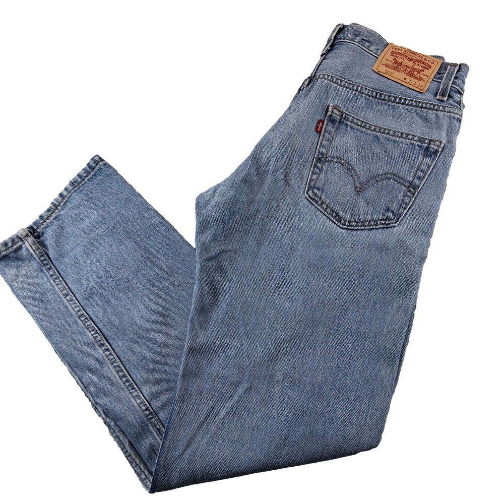 Levi's 505 Regular Fit Jeans Mens 31x32 Blue Denim Straight Leg 100% Cotton